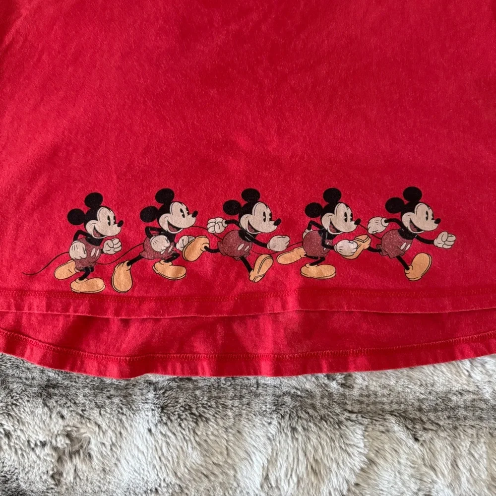 Disney Parks Girls Flare Tank Top Cross Back Size Medium Red Mickey Mouse